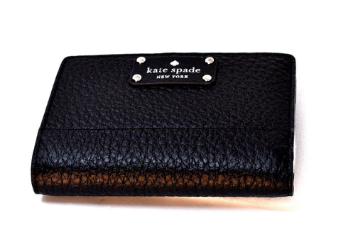 NEW Kate Spade New York Bay Street Tellie Black Leather Bifold Wallet WLRU5075