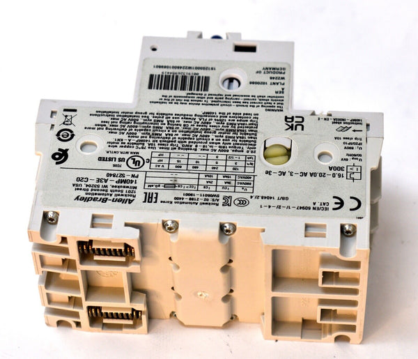 ALLEN-BRADLEY 140MP-A3E-C20 Motor Protection Circuit Breaker 16-20A