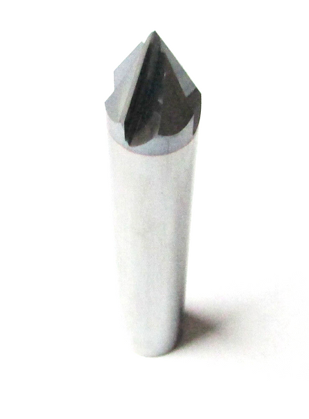 Accupro 09550955 Solid Carbide Chamfer Mill, 3" OAL, 1/2" CD & SD, 60 Degree, 4F