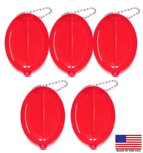 Made in USA Oval Squeeze Purses 5 New Units | Holds Small Items - Coins - Keys