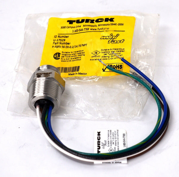 Turck U-17529 P-RSF 56 EX-0.2/14.75/NPT Mini Fast Male Receptacle