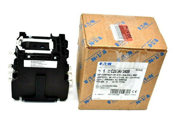 Eaton C25DRF340B  DP Contactor Din Rail MNT | 3 Pole - Coil 208/240 AC50/6HZ