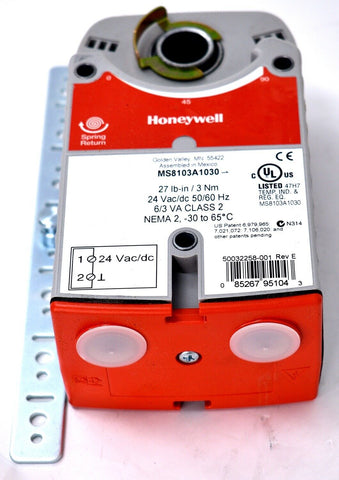 Honeywell MS8103A1030 Direct Coupled Actuator 27 lb-in - 3Nm Spring Return