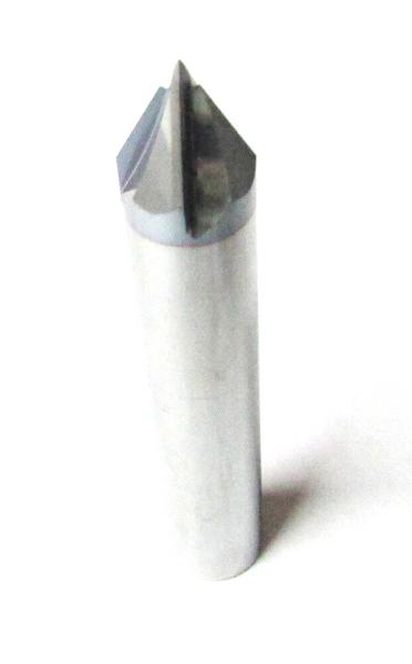 Accupro 09550955 Solid Carbide Chamfer Mill, 3" OAL, 1/2" CD & SD, 60 Degree, 4F