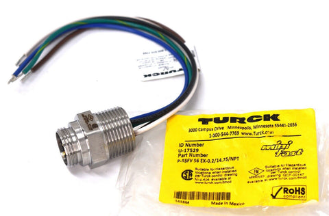 Turck U-17529 P-RSF 56 EX-0.2/14.75/NPT Mini Fast Male Receptacle