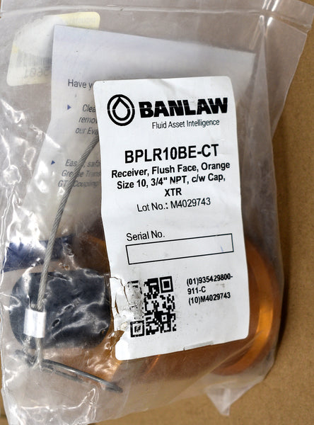 Banal BPLR10BE-CT Receiver Flush Face Orange 10, 3/4" NPT c/w Cap New