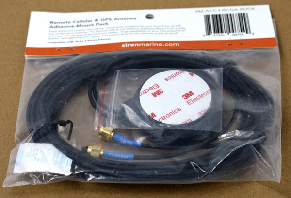 New SIREN MARINE REMOTE CELLULAR & GPS ANTENNA ADHESIVE MOUNT SM-ACC3-RCGA-PUCK