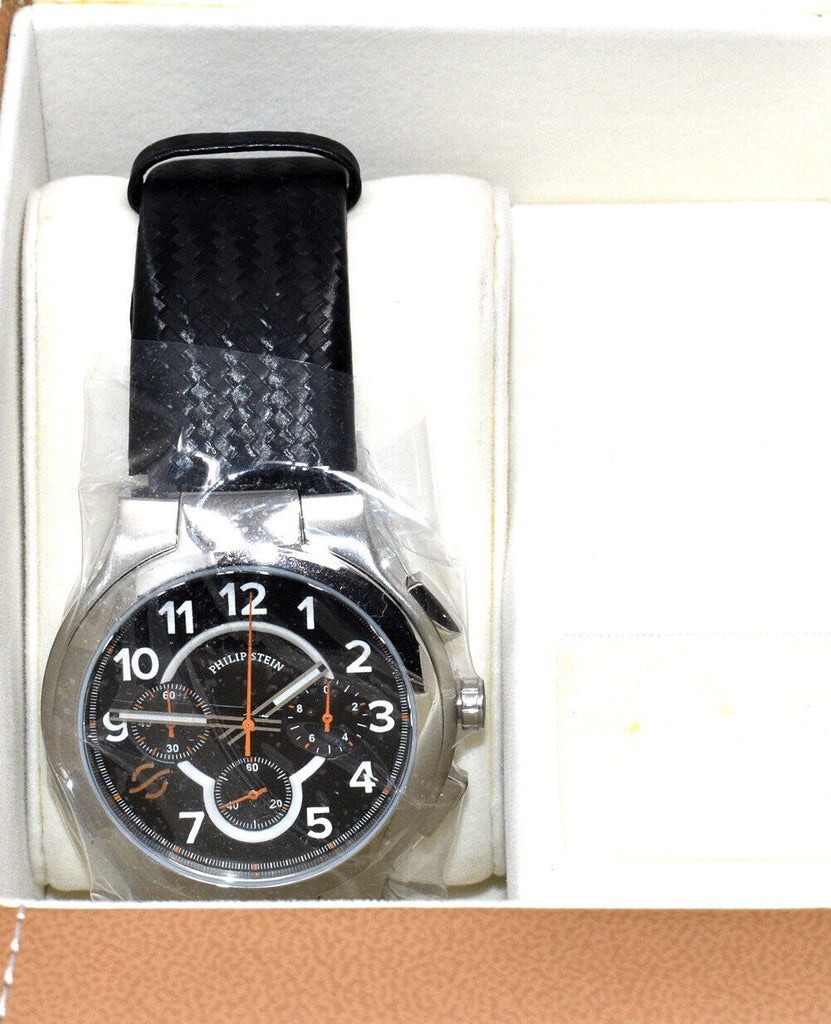 Philip Stein Men's 45-SCRBK-BB Round Analog Display Japanese Quartz Black Watch