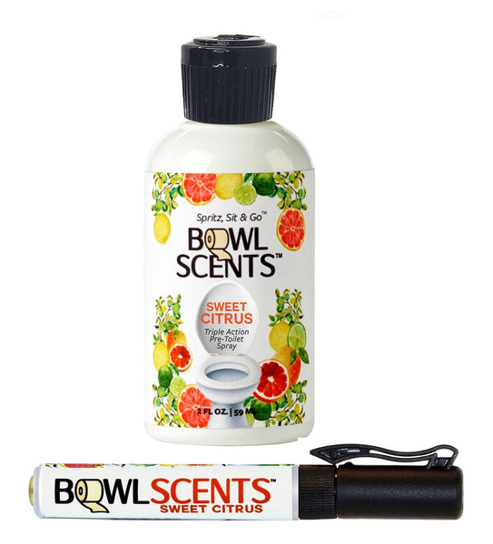 Bowl Scents Toilet Spray 2 oz Refill + Black Traveler | Fits in Pocket or Purse