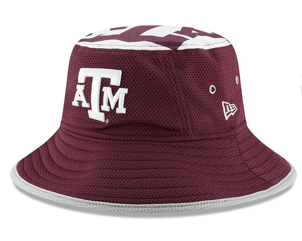 New Era NCAA Texas A&M Training Bucket Hat | Logo Topper One Size Fits Most
