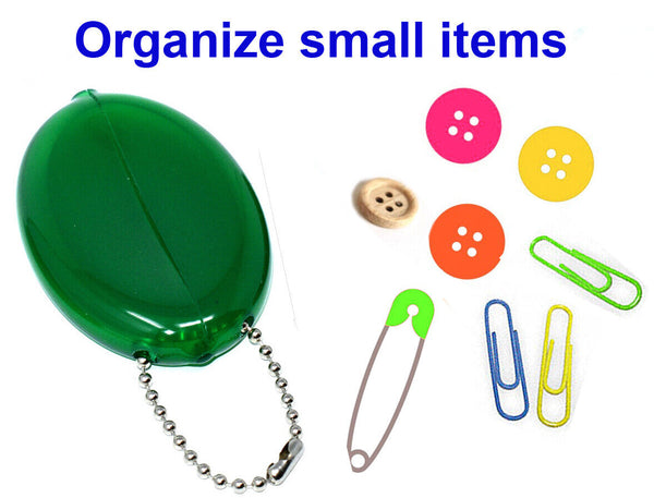 3 Oval Squeeze Purses | Holds Coins & small items | Made in USA +  Flag Key-Ring