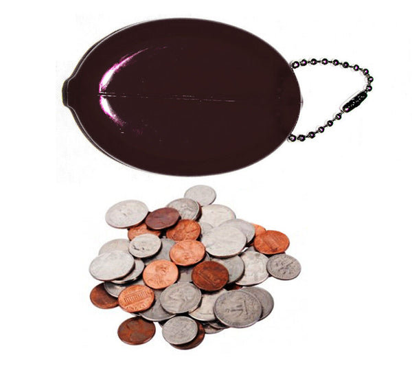 Black Oval Squeeze Purses 5 Units | Holds Coins and Small items | Made in USA