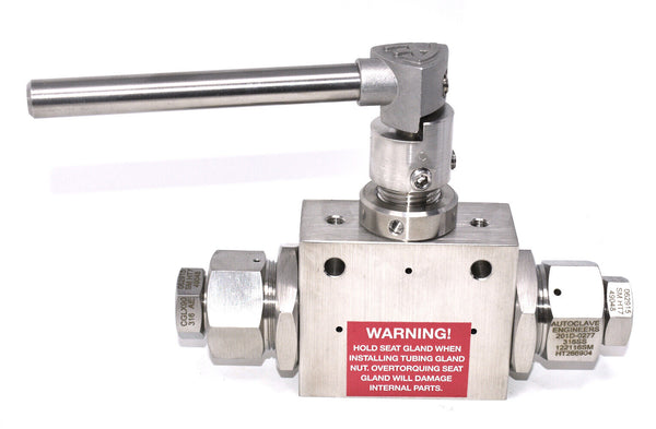 Parker 2B6S20M9 Autoclave Engineers 2-Way Ball Valve, 1/2"