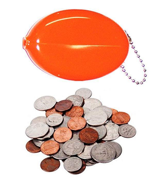 3 Oval Squeeze Purses | Holds Coins & small items | Made in USA +  Flag Key-Ring