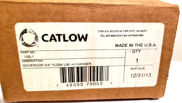 Catlow 10G-1 Governor Flow Limiter | 3/4" Flow LIM HI Hanger | Made in USA