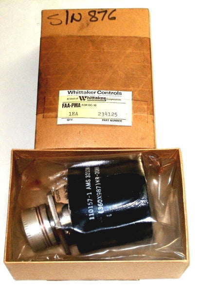 Whitaker Controls 234125 | FAA-PMA for DC-10 | Fuel Poppet Pressure Relief Valve