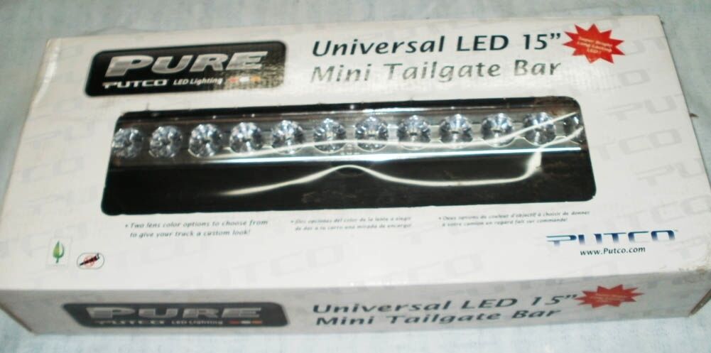Putco 940315 Universal Pure LED Mini Tailgate Light Bar 15in Clear New