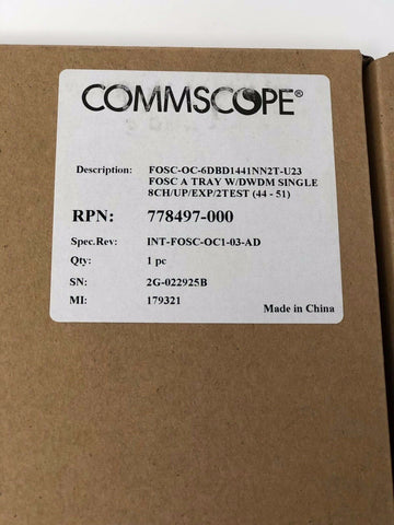 Commscope 778497-000 FOSC A DWDM | 8 Channel Fiber Optic Splice Closure Tray