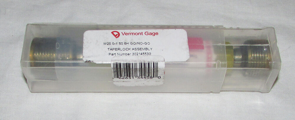 Vermont Gage 302145530 6H Class X Go/No Go Plug M20.0-1.50 6H GO/NO-GO