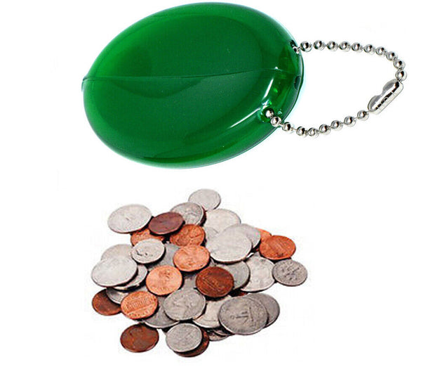Green Oval Squeeze Purses | Multi-Purpose Holds small items & Keys | Made in USA