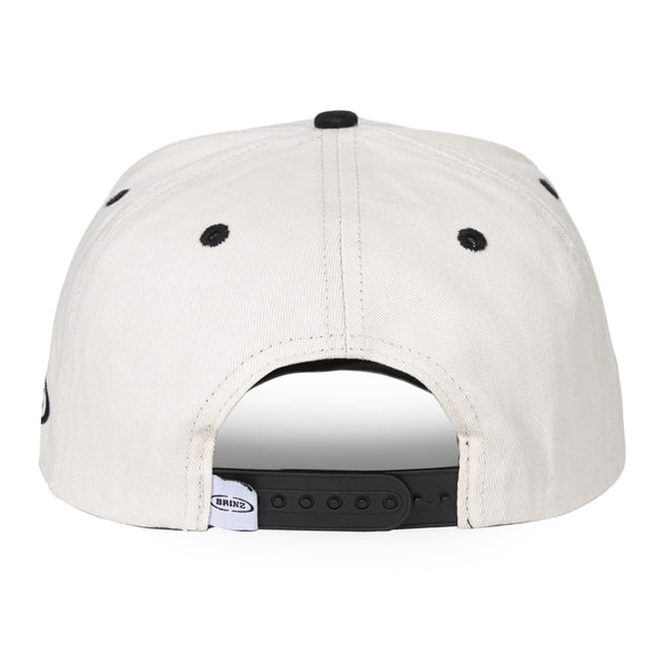 Brinz Gas Mask Skull Snapback Adjustable Hat Two-Tone White and Black Cap