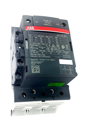 ABB AF116-30-11-13 Contactor, 3 Pole, 690 V IEC or 600 V UL, 160A