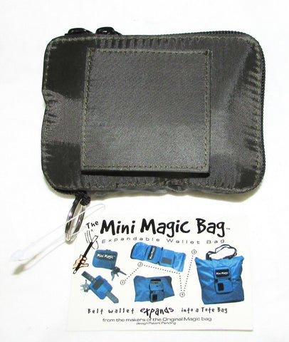 Black Mini Magic Bag | Expandable Wallet and Tote Bag | Great for on the Go!