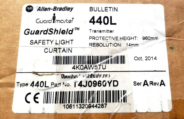 Allen Bradley T4J0960YD | Bulletin Type 440L Safety Light Curtain | Series A