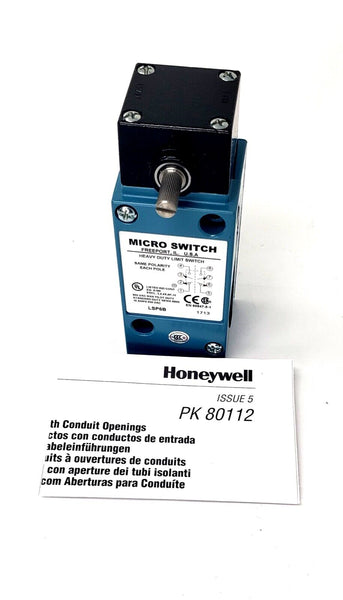 Honeywell LSP6B Limit Switch, Side Rotary, 600VAC, 10A Max. 250VDC