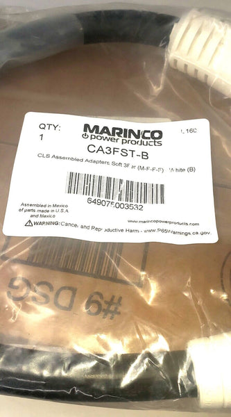 Marinco CA3FST-B CLS Assembled Adapter, Soft, White, M-F-F-F
