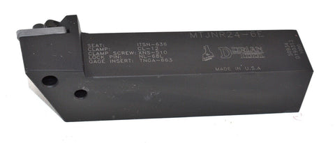 Dorian Tool MTJNR24-6E Indexable Lathe Tool Holder For Turning, RH, Style J