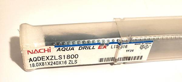 Nachi AQDEXZLS1800 Aqua Drill EX Flat Long Shank