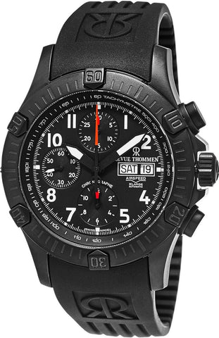 Revue Thommen Men's Air Speed Black Dial Rubber Automatic Watch 16071.6874