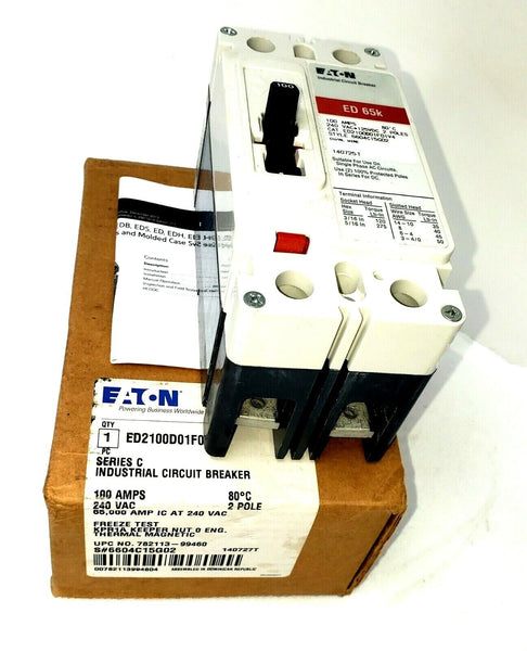 Eaton ED2100D01F01V4 Series C | Industrial Circuit Breaker 100 AMPS - 240 VAC