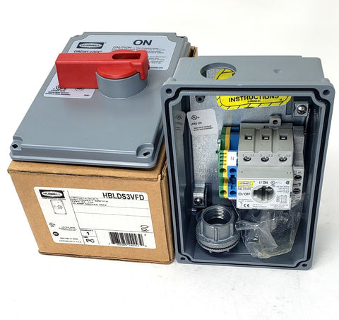 Hubbell HBLDS3VFD Circuit Lock Disconnect Switch | 30A 600VAC 1-15HP 1 or 3 PH