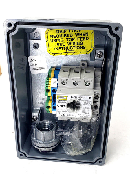 Hubbell HBLDS3VFD Circuit Lock Disconnect Switch | 30A 600VAC 1-15HP 1 or 3 PH