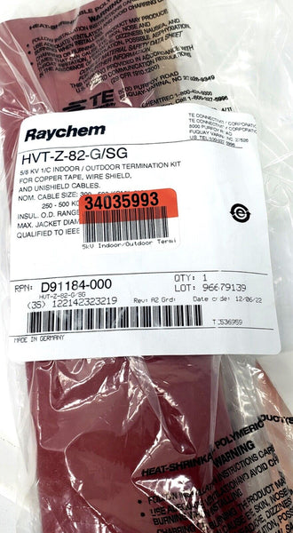 Raychem HVT-Z-82-G-SG 5kV Termination Kit, 300 - 500MCM for Shielded Cable