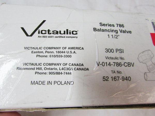 Victaulic V-014-786-CBV Balancing Valve 1-1/2" Series 786 300PSI