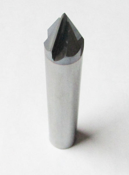 Accupro 09550955 Solid Carbide Chamfer Mill, 3" OAL, 1/2" CD & SD, 60 Degree, 4F