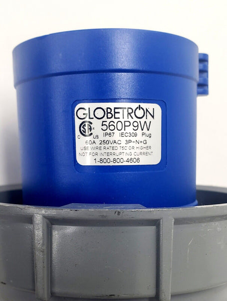 Globetron 560P9W 120/208AC 60A 4 Pole 5 Wire Plug Male, Pin & Sleeve