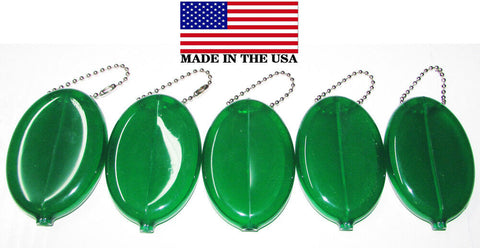 30 Green Oval Squeeze Coin Holders | Durable coin purses with ball chain