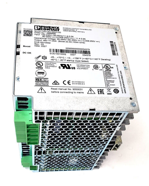 Phoenix Contact 2866695 Primary-switched Power Supply Unit, 48 VDC/20A Output