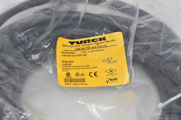 Turck P-RSV RKV 66-2176XL-10M Double-ended Minifast Cordset, 7/8", 10 M, M to F