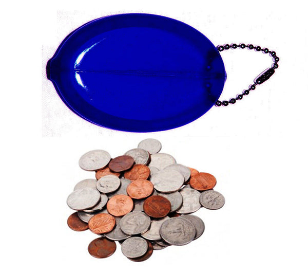 3 Blue Oval Coin Purses | Store small items  and Holds Keys | Made in USA