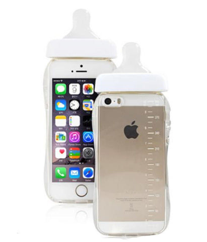 New Baby White Nipple Milk Bottle | TPU Case Cover For iPhone 6 6S With Rope