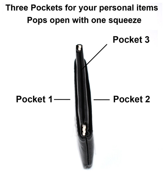 Coin Holder - 3 Pockets | Easy One Squeeze to Open | Compact for Travel