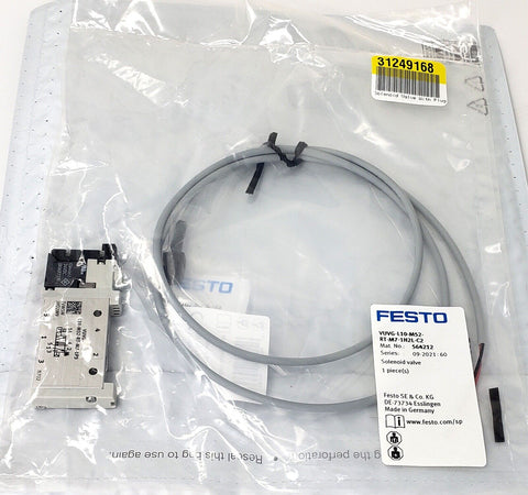 Festo VUVG-L10-M52-RT-M7-1H2L-C2 Solenoid Valve With Plug Socket Cable