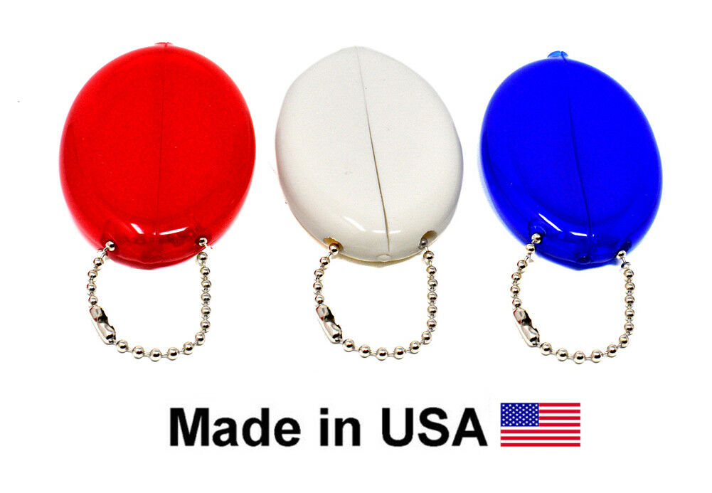 Set of 3 Squeeze Purses | Hold Small items & Keys | Red-White-Blue | Made in USA
