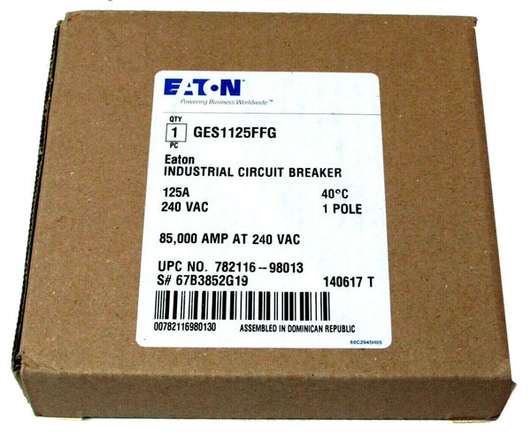 Eaton GES1125FFG 125A 240VAC | Industrial Circuit Breaker 1 Pole | New in Box