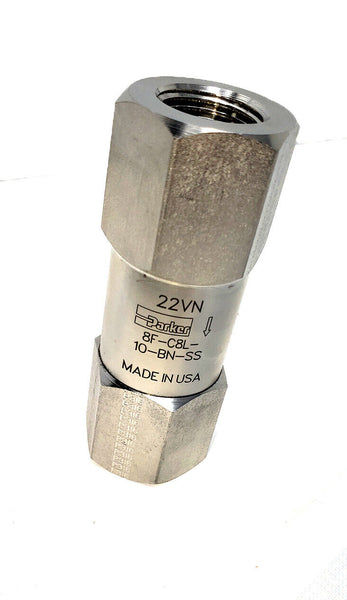 Parker Check Valve 8F-C8L-10-BN-SS | 22VN Made in USA